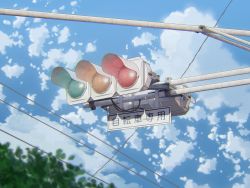 Rule 34 | 3d, blue sky, cloud, cloudy sky, commentary, day, dmitry kuznetsov, english commentary, highres, no humans, original, outdoors, power lines, road, scenery, shadow, sky, street, traffic light, translation request