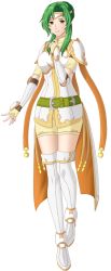 Rule 34 | 1girl, absurdres, armor, boots, breastplate, brown eyes, cape, closed mouth, commission, commissioner upload, elincia ridell crimea, fingerless gloves, fire emblem, fire emblem: path of radiance, full body, gloves, green hair, hand up, highres, lips, looking at viewer, nintendo, pollo1567, short hair, short hair with long locks, shorts, smile