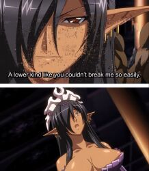 Rule 34 | 1girl, angry, animated, animated gif, black hair, blush, breasts, broken, bukkake, censored, clenched teeth, crying, cum, cum in mouth, cum on body, cum on hair, cum on upper body, dark-skinned female, dark-skinned male, dark elf, dark skin, deepthroat, defeat, earrings, elf, english text, facial, fellatio, forced, gang rape, glaring, hair ornament, hair over one eye, hand on another&#039;s head, hetero, instant loss, irrumatio, jewelry, kuroinu ~kedakaki seijo wa hakudaku ni somaru~, large breasts, large penis, long hair, long pointy ears, mind break, mosaic censoring, multiple boys, olga discordia, oral, penis, pointy ears, rape, rape face, scared, screencap, stitched, subtitled, tears, teeth, third-party edit, tongue, tongue out, very long hair, wide-eyed, yellow eyes