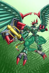 Rule 34 | 1boy, armor, claws, digimon, digimon (creature), grandgalemon, highres, male focus, muscular, muscular male, solo, wings