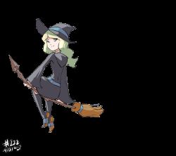 Rule 34 | 10s, 1girl, 2013, animated, animated gif, blonde hair, blue eyes, boots, broom, broom riding, dated, diana cavendish, full body, hat, junkpuyo, little witch academia, long hair, solo, thighhighs, transparent background, witch, witch hat