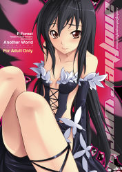 Rule 34 | 10s, 1girl, accel world, bare shoulders, black hair, brown eyes, bug, butterfly, butterfly wings, elbow gloves, gloves, highres, hozumi takashi, insect, insect wings, kuroyukihime, long hair, smile, solo, wings