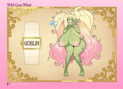 Rule 34 | 1girl, blonde hair, breasts, female goblin, glitter and gold, goblin, huge breasts, solo