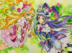 Rule 34 | 2girls, cure magical, cure miracle, highres, mahou girls precure!, multiple girls, precure, pukara