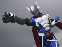 Rule 34 | 1boy, armor, cosplay, digimon, justimon, justimon (cosplay), male focus, mask, scarf, solo