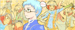 Rule 34 | 1boy, 1girl, bad id, bad pixiv id, blue hair, blush, cogiku, glasses, hubert ozwell, multicolored hair, multiple persona, pascal (tales), red hair, tales of (series), tales of graces, two-tone hair, white hair