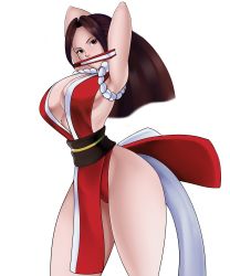 Rule 34 | 1girl, absurdres, breasts, fan, fatal fury, highres, large breasts, ponytail, shiranui mai, snk, solo, the king of fighters