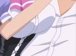 Rule 34 | 2000s, animated, animated gif, breasts, flirting, grabbing, grabbing another&#039;s breast, kazetsubaki kuriko, large breasts, maburaho, school uniform