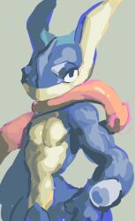 Rule 34 | 1boy, apis, completely nude, creatures (company), furry, game freak, gen 6 pokemon, greninja, male focus, monster boy, muscular, muscular male, nintendo, nude, pectorals, penis, pokemon, pokemon (creature), solo, tongue, tongue out, tongue scarf