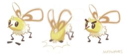 Rule 34 | ^^^, creatures (company), cutiefly, eyebrows, faceplant, game freak, gen 7 pokemon, insect wings, motion blur, muffinpines, nintendo, no humans, pokemon, pokemon (creature), pokemon sm, simple background, white background, wings