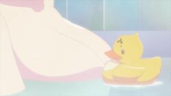 1girl animated anime_screenshot bath bathing bathroom bathtub breast_focus breasts floating_breasts highres large_breasts megami_no_kafeterasu nude ono_shiragiku rubber_duck sound subtitled tagme video water