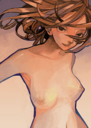 Rule 34 | 1girl, armpits, breasts, female focus, long hair, nipples, nude, solo, topless frame, upper body, wada arco