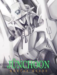 Rule 34 | character name, five star stories, grey eyes, highres, junchoon (engage sr2), looking at viewer, mecha, mortar headd, no humans, one-eyed, robot, science fiction, solo, strictly mecha, upper body