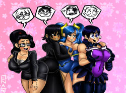 Rule 34 | 10s, 4girls, ass, black dress, black hair, black skirt, blue hair, blush, body switch, breasts, business suit, cattleya (queen&#039;s blade), cattleya (queen's blade), child, cleavage, crossover, dress, executive mishiro, formal, fubuki (one-punch man), genderswap, genderswap (mtf), glasses, gloves, grabbing, grabbing another&#039;s breast, groping, highres, idolmaster, idolmaster cinderella girls, large breasts, league of legends, long hair, long sleeves, mature female, multiple girls, onat, one-punch man, personality switch, ponytail, possessed, possession, queen&#039;s blade, skirt, sleeveless, sona (league of legends), suit, thick thighs, thighs, twintails, weapon merchant cattleya