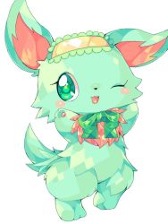 Rule 34 | artist request, character request, dog, furry, green eyes, highres, jewelpet, jewelpet (series), one eye closed, open mouth