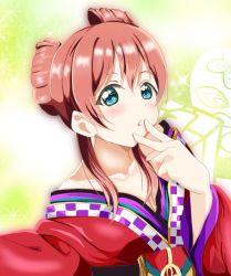 Rule 34 | 1girl, aion no uta (love live!), alternate hairstyle, aqua eyes, artist name, artist request, blue eyes, blush, bow, breasts, brown hair, cleavage, close-up, collarbone, emma verde, female focus, floral print, flower print, freckles, hair between eyes, japanese clothes, kimono, long hair, long sleeves, looking at viewer, love live!, love live! nijigasaki high school idol club, love live! school idol festival, love live! school idol festival all stars, low twintails, obi, parted lips, red hair, red kimono, sash, short kimono, small breasts, smile, solo, sparkle, twintails, upper body, wide sleeves