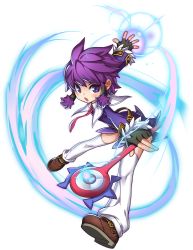 Rule 34 | :o, absurdres, aisha landar, artist request, belt, brown footwear, dress, elsword, fingerless gloves, full body, gloves, hair tubes, highres, holding, holding wand, looking at viewer, magic, magician (elsword), necktie, official art, open mouth, purple dress, purple eyes, purple hair, red necktie, shoes, short hair, solo, thighhighs, transparent background, wand, white thighhighs, zettai ryouiki