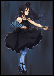 Rule 34 | 1girl, akiyama mio, alternate hairstyle, bad id, bad pixiv id, black eyes, black hair, don&#039;t say &quot;lazy&quot;, dress, highres, hime cut, k-on!, long hair, pantyhose, solo