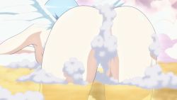 Rule 34 | 1girl, angel, angel wings, animated, animated gif, aqua hair, ass, ass shake, convenient censoring, nanael (queen&#039;s blade), queen&#039;s blade, screencap, short hair, soap, soap bubbles, soap censor, solo, water, wings