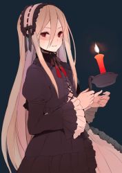 Rule 34 | 1boy, afuro terumi, androgynous, candle, crossdressing, gothic lolita, hairband, inazuma eleven, inazuma eleven (series), lolita fashion, lolita hairband, long hair, male focus, red eyes, simple background, solo, tokio neo, trap