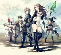 Rule 34 | 2boys, 4girls, antenna hair, armor, artist request, bare shoulders, black coat, black footwear, black gloves, black hat, black jacket, black legwear, black pants, black shirt, black shorts, black skirt, blue eyes, boots, braid, bravely default: fairy&#039;s effect, bravely default (series), breastplate, bright pupils, brown eyes, brown hair, cape, character request, coat, commentary request, cropped jacket, dress, elbow gloves, eyewear on head, fairy, fairy wings, flying, full armor, full body, fur trim, gauntlets, gem, glasses, gloves, green eyes, grey legwear, hand on own chest, hat, high heels, highres, jacket, jewelry, knee boots, long hair, miniskirt, multiple boys, multiple girls, official art, outdoors, pants, pauldrons, pendant, pointy ears, red footwear, red gloves, red legwear, rinne (bravely default), sheath, sheathed, shirt, short dress, short hair, short shorts, shorts, shoulder armor, side slit, skirt, smile, staff, strapless, strapless dress, sword, thigh boots, thighhighs, wand, weapon, white cape, white dress, white hair, white hat, white shirt, wings, witch hat