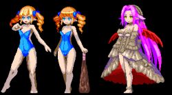 Rule 34 | club (weapon), lowres, magic castle re pure aria, pink hair, pixel art, pointy ears, tagme, twintails, yomitim