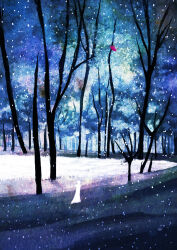 Rule 34 | 1other, blue theme, bug, butterfly, flying, forest, grass, highres, insect, nature, night, original, painting (medium), path, pixiv festa, road, scenery, sheepme, silhouette, snow, snowing, solo, tagme, traditional media, tree, wide shot