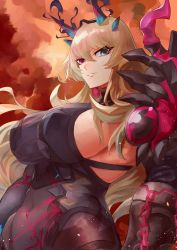 Rule 34 | 1girl, absurdres, blonde hair, breasts, barghest (fate), barghest (second ascension) (fate), fate/grand order, fate (series), green eyes, hakohako-does, heterochromia, highres, large breasts, long hair, muscular, muscular female, red eyes