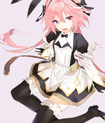 Rule 34 | 1boy, aida (chinhung0612), astolfo (fate), astolfo (saber) (fate), astolfo (saber) (third ascension) (fate), black bow, black gloves, black ribbon, black thighhighs, blush, bow, bowtie, commentary request, dress, fang, fate/grand order, fate (series), frills, gloves, hair bow, hair intakes, hair ribbon, highres, long hair, long sleeves, looking at viewer, male focus, multicolored hair, open mouth, pink hair, purple eyes, ribbon, solo, streaked hair, thighhighs, trap, twintails, white hair