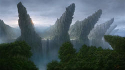Rule 34 | cliff, cloud, forest, k-takano, landscape, nature, no humans, original, river, scenery, sky, water, waterfall