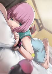 Rule 34 | 1boy, ass, blue eyes, catherine: full body, catherine (game), feet, highres, pillow, pink hair, rin (catherine)