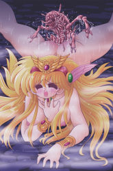Rule 34 | 1990s (style), absurdres, akazukin chacha, giving birth, blush, highres, magical princess, monster, nude, open mouth