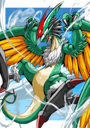 Rule 34 | absurdres, claws, digimon, digimon (creature), feathers, galemon, highres, solo, tail, wings