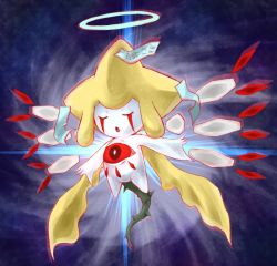 Rule 34 | bad id, bad pixiv id, blood, bloody tears, colored sclera, creatures (company), crossover, closed eyes, fusion, game freak, gen 3 pokemon, halo, jirachi, kirby (series), kirby 64, legendary pokemon, monster, mythical pokemon, nintendo, no humans, pokemon, pokemon (creature), red sclera, tail, thorns, trait connection, turizao, wings, zero (kirby), zero two (kirby)