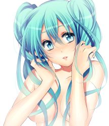 Rule 34 | 1girl, aqua eyes, aqua hair, bad id, bad pixiv id, hatsune miku, long hair, lowres, maya (many pictures), smile, solo, topless, twintails, vocaloid