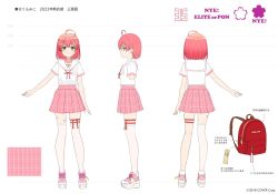 Rule 34 | 1girl, ahoge, alternate hairstyle, amagai tarou, backpack, bag, bandaged leg, bandages, breast pocket, cat hair ornament, character sheet, closed mouth, collarbone, copyright name, dress, green eyes, hair ornament, highres, hololive, looking at viewer, midriff peek, multiple views, neck ribbon, official alternate hairstyle, official art, pink hair, pink skirt, plaid, plaid skirt, pleated skirt, pocket, red ribbon, ribbon, sailor collar, sailor dress, sakura miko, sakura miko (school uniform), school uniform, shoes, short hair, short sleeves, skirt, smile, sneakers, solo, thigh strap, thighhighs, virtual youtuber, white footwear, white sailor collar, white thighhighs, zipper, zipper pull tab