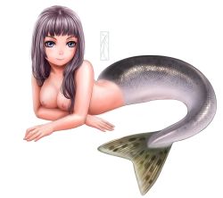 Rule 34 | 1girl, breasts, kotikomori, mermaid, monster girl, nipples, tail