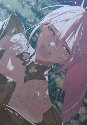 Rule 34 | 1girl, armor, blue eyes, braid, close-up, crying, crying with eyes open, hair between eyes, highres, long hair, looking at viewer, open mouth, pink hair, ponytail, shionne (tales), shoulder armor, sidelocks, solo, tales of (series), tales of arise, tears, tiara, ugonba (howatoro), upper body, very long hair