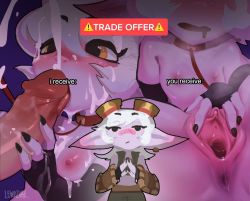 Rule 34 | 1girl, anus, ass, breasts, cum, facial, highres, league of legends, lewdzure, meme, multiple views, penis, projectile cum, pussy, pussy juice, riot games, small breasts, solo, spread pussy, testicles, trade offer (meme), tristana, uncensored, yordle