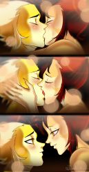 Rule 34 | 1boy, 1girl, 3koma, absurdres, after kiss, bracelet, breasts, brother and sister, bubble background, cat tail, comic, facial mark, french kiss, highres, incest, jewelry, kiss, multicolored hair, couple, shironek0, siblings, signature, sister, tail, thundercats, two-tone hair, wilykat, wilykit