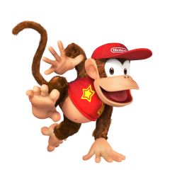 Rule 34 | absurdres, barefoot, brown eyes, diddy kong, donkey kong (series), donkey kong country, feet, hat, highres, monkey, navel, nintendo, official art, open mouth, soles, star (symbol), super smash bros., toes, tongue