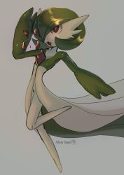 Rule 34 | 1girl, absurdres, adam angel, arm up, artist name, blood, blood from mouth, bob cut, colored skin, creatures (company), damaged, female focus, flat chest, full body, game freak, gardevoir, gen 3 pokemon, glint, green hair, green skin, grey background, hair over one eye, highres, leg up, multicolored skin, nintendo, open mouth, pokemon, pokemon (creature), red eyes, shatter, shiny skin, simple background, sketch, solo, standing, standing on one leg, two-tone skin, watermark, white skin