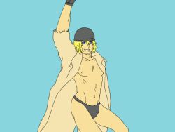 Rule 34 | 10s, animated, animated gif, blonde hair, final fantasy, final fantasy xiii, male focus, muscular, snow villiers, solo, underwear