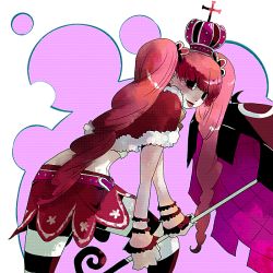 Rule 34 | 1girl, bad id, bad pixiv id, capelet, crown, drill hair, female focus, fur trim, futsukiri ringo, long hair, long sleeves, one piece, pantyhose, parasol, perona, pink hair, skirt, solo, striped clothes, striped pantyhose, thriller bark, tongue, twintails, umbrella