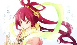 Rule 34 | 1girl, hair ornament, long hair, magi the labyrinth of magic, red eyes, red hair, ren kougyoku, smile