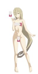 Rule 34 | 1girl, blonde hair, censored, green eyes, highres, long hair, magilou (tales), mamold duck, nude, pointy ears, solo, tagme, tales of (series), tales of berseria