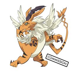 Rule 34 | claws, digimon, digimon (creature), dragon, fang, highres, holydramon, meicoomon, official seraphimon, original, solo, tail