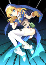 Rule 34 | 1girl, bad id, bad pixiv id, blonde hair, blue dress, blue eyes, boots, chain, chrno crusade, corset, dress, full body, gloves, gradient background, habit, jewelry, long hair, necklace, nun, outstretched hand, pocket watch, puffy short sleeves, puffy sleeves, rosette christopher, short sleeves, side slit, solo, sparkle, thighhighs, vanilla (shade), watch, white footwear, white thighhighs