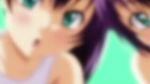 Rule 34 | 10s, 2girls, :o, animated, female focus, green eyes, looking at viewer, multiple girls, ojousama wa h ga osuki, open mouth, purple hair, short hair, swimsuit, video, video