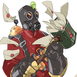 Rule 34 | 1boy, 22 (tak ja), bad id, bad pixiv id, envelope, gas mask, gloves, lowres, mailbox, male focus, mask, postal pummeler, pyro (tf2), red pyro (tf2), simple background, solo, team fortress 2, triboniophorus tyrannus, wax seal, weapon, white background
